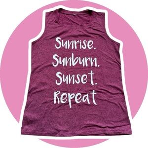 Maroon Sleeveless Graphic Tank Top